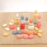Montessori Wooden Stone Stacking Blocks