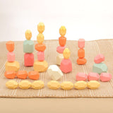 Montessori Wooden Stone Stacking Blocks