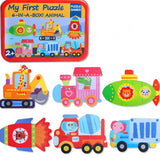 Wooden Puzzle Tin Set Box