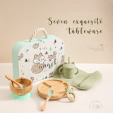 Silicone Baby Tableware Set with Bib, Plate, Cup & Utensils