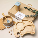 Elephant Wooden Dinnerware Set for Infants