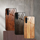 HUAWEI - Retro Wood Grain Glass Case
