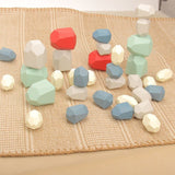 Montessori Wooden Stone Stacking Blocks