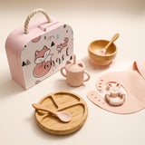 Silicone Baby Tableware Set with Bib, Plate, Cup & Utensils