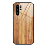 HUAWEI - Retro Wood Grain Glass Case