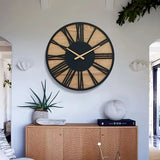 Retro Design Wood & Iron Wall Clock