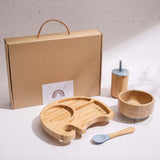 Elephant Wooden Dinnerware Set for Infants