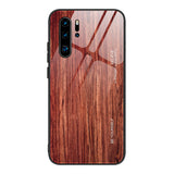 HUAWEI - Retro Wood Grain Glass Case