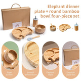 Elephant Wooden Dinnerware Set for Infants