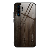 HUAWEI - Retro Wood Grain Glass Case