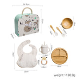 Silicone Baby Tableware Set with Bib, Plate, Cup & Utensils