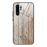 HUAWEI - Retro Wood Grain Glass Case