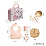 Silicone Baby Tableware Set with Bib, Plate, Cup & Utensils
