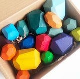 Montessori Wooden Stone Stacking Blocks