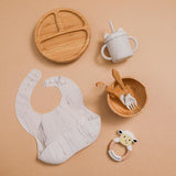 Silicone Baby Tableware Set with Bib, Plate, Cup & Utensils