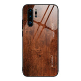HUAWEI - Retro Wood Grain Glass Case