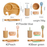 Elephant Wooden Dinnerware Set for Infants